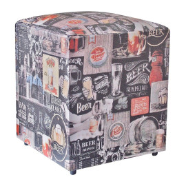  Puff decorativo dado quadrado estampado beer