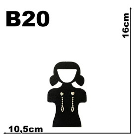 Expositor menina para brincos em veludo preto B20