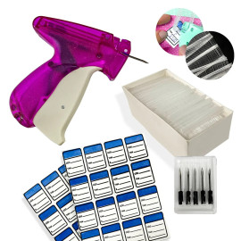 Kit pistola aplicador de tag etiquetas roupas + 5 agulhas + 5000 pinos 25mm + 1000 etiquetas