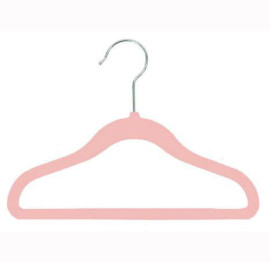 Cabide de veludo infantil rosa