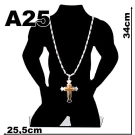 Expositor masculino de colar brincos grande em veludo preto A25