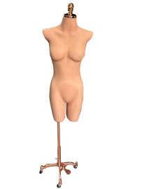 Busto Fibra bege Tampa Pitoco E Pedestal Importado Dourado