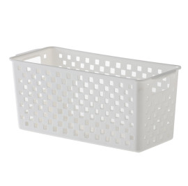 Cesto organizadora rattan branca alto