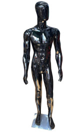Manequim preto masculino pernas pose fitness