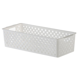 Cesto organizadora rattan branca longo